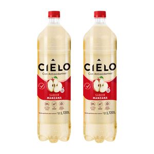Pack Agua con Gas CIELO Sabor a a Manzana Botella 1.72L x 2un