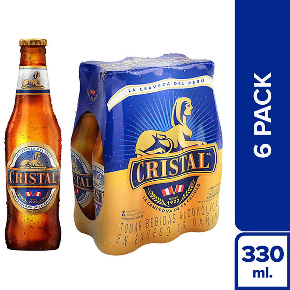 CRISTAL Cerveza CRISTAL 6 Pack Botella 330ml - El Compras