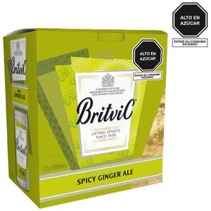 Ginger Ale BRITVIC Paquete 12un x Lata 150ml