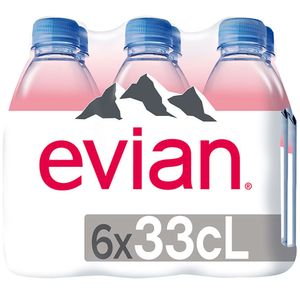 Agua Mineral EVIAN Sin Gas Paquete 6un Botella 330ml