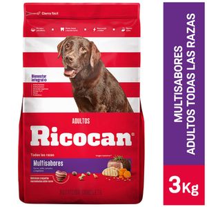 Comida para perros RICOCAN Adultos todas las razas multisabores Bolsa 3Kg