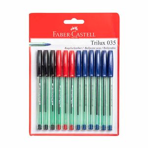 Bolígrafos FABER-CASTELL Trilux 035 Colores Blister 12un