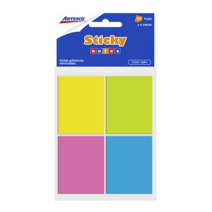 Notas Adhesivas ARTESCO Colores Neón Paquete 100un