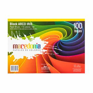 Papeles de Colores MACEDONIA A4 Arco Iris Block 100 Hojas
