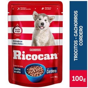 Comida para Perros RICOCAN Trocitos Cachorros Cordero Pouch 100g