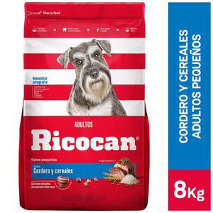 Comida para Perros RICOCAN Adultos Razas Pequeñas Cordero y Cereales Bolsa 8Kg