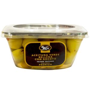 Aceituna Verde con Rocoto HUERTO MEJÍA Paquete 230g