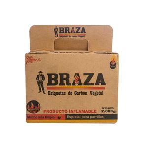 Carbón en Briquetas BRAZA Paquete 2Kg
