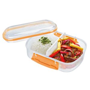 Táper POLINPLAST Lok It Split 0.63L Anaranjado