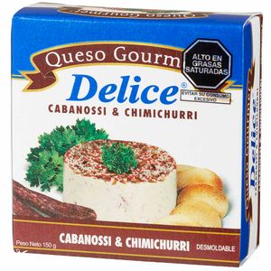 Queso Crema Gourmet DELICE con Cabanossi & Chimichurri Paquete 150g