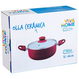 Olla de Cerámica VIVA HOME 26cm Rojo