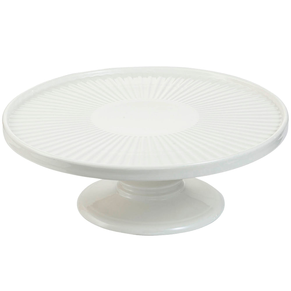 Porta Torta VIVA HOME Porcelana Blanco Rayas