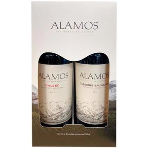 Vino Tinto ALAMOS Cabernet Sauvignon Botella 750ml + Malbec Botella 750ml
