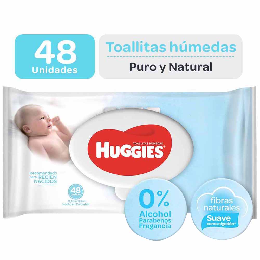 ritmo Eléctrico Aptitud HUGGIES Toallitas Húmedas para Bebé Recién Nacido Paquete 48un - El Compras