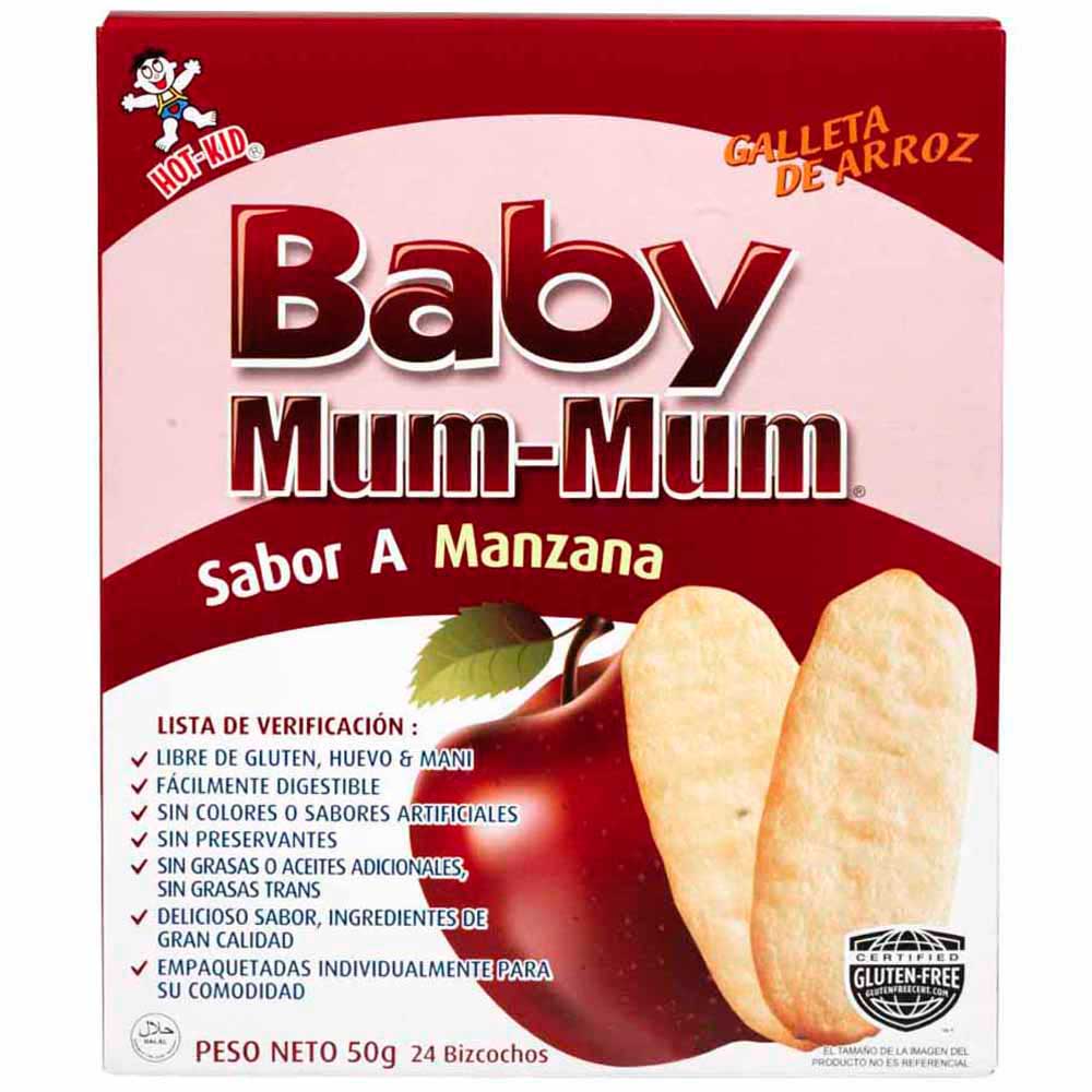 Galleta De Arroz Y Manzana Para Bebes Baby Mum Mum 6M+ 50 Gr