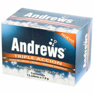 Antiácido SAL DE ANDREWS Polvo efervecente triple acción Caja 12Un