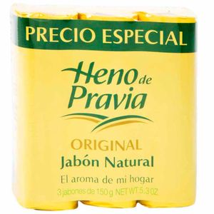 Jabón de Tocador HENO DE PRAVIA Natural 150g Paquete 3un