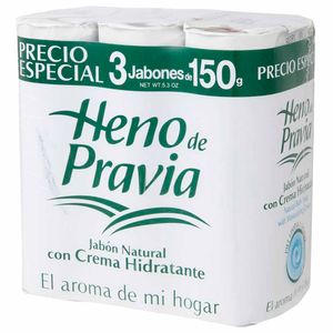 Jabón de Tocador HENO DE PRAVIA Crema Hidratante 150g Paquete 3un