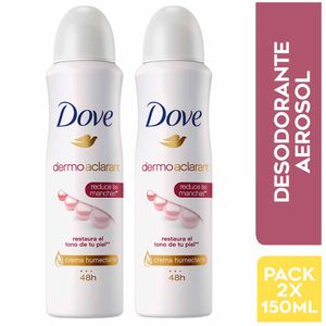Desodorante en Aerosol para Mujer DOVE Dermo Aclarant Frasco 90ml Paquete 2un