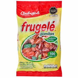Gomas Dulces AMBROSOLI FRUGELÉ Sabor Limón Naranja Piña Bolsa 430g
