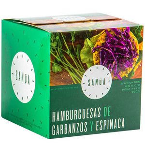 Hamburguesa de Garbanzos y Espinacas SANÚA Caja 5un