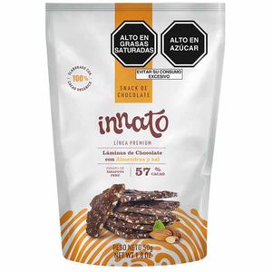 Láminas de Chocolate INNATO con Almendras y Sal Bolsa 50g