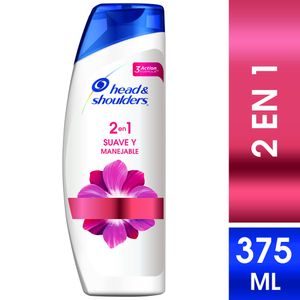 Shampoo HEAD & SHOULDERS 2 en 1 Suave y Manejable Frasco 375ml