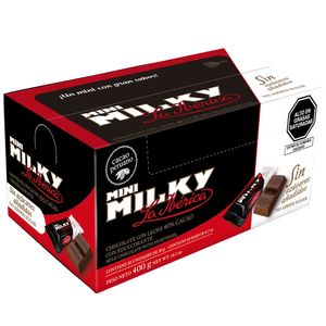 Chocolate LA IBÉRICA Mini Milky Sin Azúcar Barra 20g Caja 20un