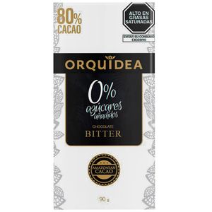 Chocolate Sin Azúcar ORQUIDEA Bitter 80% Caja 90g