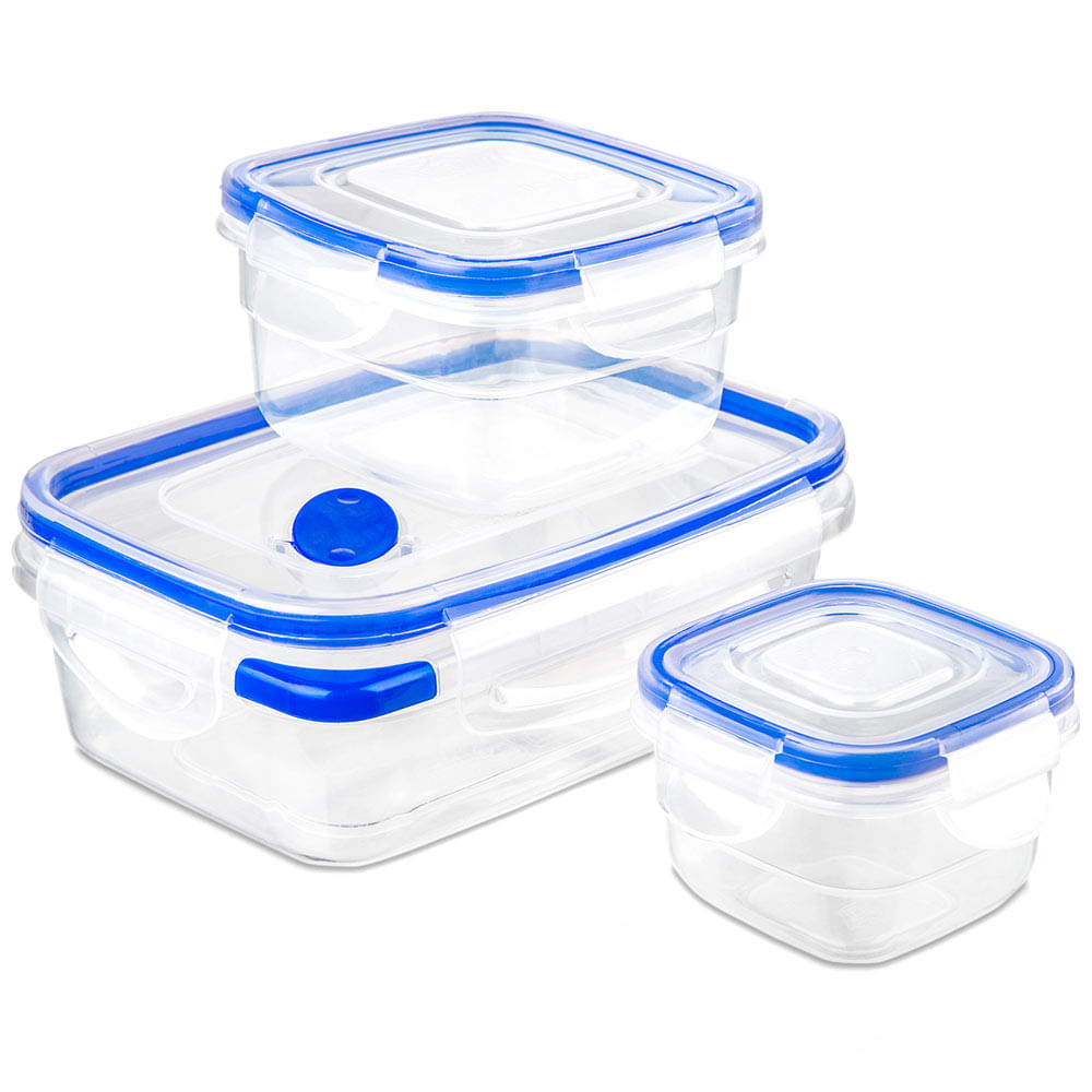 Taper plastico 3 piezas Precio:2.05U$ #4172 Set de tapper rectangular 3pzs  en diferentes tamaños, para diversas utilidades, hecho en plástico de, By 8 De Agosto Py