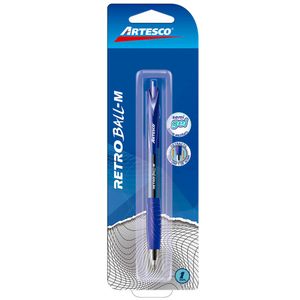 Bolígrafo ARTESCO Retráctil Retro Ball-M Azul Blíster 1un