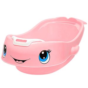 Combo REY Bañera Aqua Baby Decorado Rosado/Lila