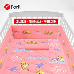 Colchón para Cuna FORLI Looney Baby Niña + Protector + Almohada