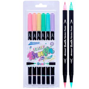 Marcador ARTESCO Dual Brush Pastel Blíster 6un