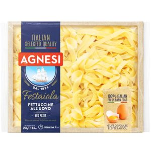 Fideos AGNESI Fettuccine al Huevo Bandeja 250g