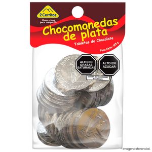 Chocolate 2 CERRITOS Choco Monedas de Plata Bitter Bolsa 125g