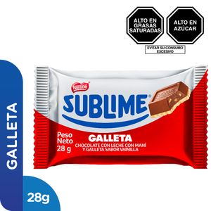 Chocolate con Galleta y Maní SUBLIME Empaque 28g