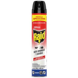 Insecticida en Aerosol RAID Hormiga y Arañas Frasco 400ml