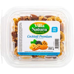 Piqueo VILLA NATURA Pasas Almendras Pecanas Nueces y Anacardos Táper 250g