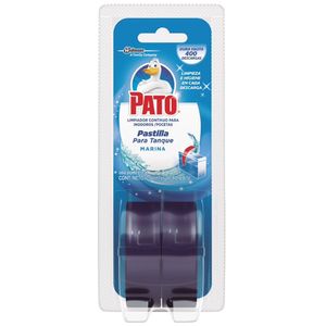 Desinfectante de Baño PATO Pastilla Azul Fragancia Marina Empaque 48g Paquete 2un