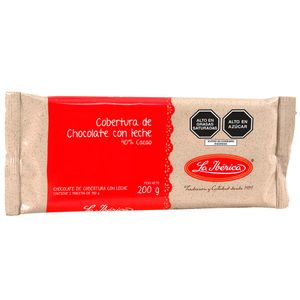 Cobertura de Chocolate con Leche LA IBÉRICA con 40% de Cacao Bolsa 200g