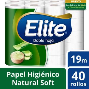 Papel Higiénico ELITE Natural Soft Doble Hoja 40un
