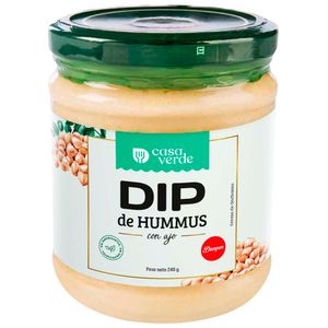 Dip de Hummus con Ajo CASA VERDE Frasco 240g