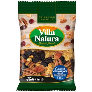Piqueos Cocktail VILLA NATURA con Nueces Sin Sal Bolsa 250g