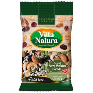 Cocktail de Nueces VILLA NATURA Raisins & Seeds Bolsa 150g