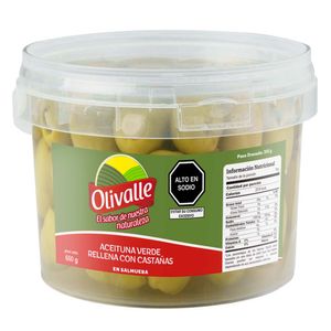 Aceituna Verde Rellena con Castañas OLIVALLE Balde 350g