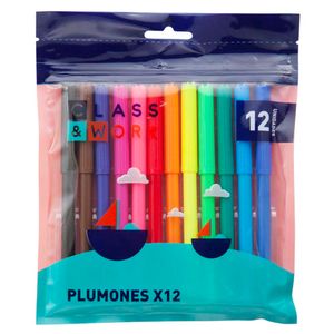 Plumones CLASS&WORK Colores Paquete 12un