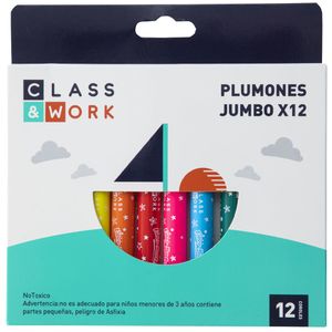 Plumones Jumbo CLASS&WORK KR971413 Paquete 12un