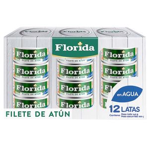 Filete de Atún FLORIDA en Agua Paquete 12un