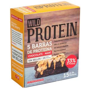 Barras de Proteína WILD Chocolate con Maní Paquete 15g Caja 5un